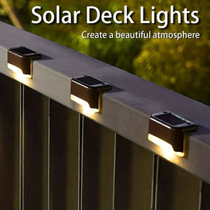 Multifunctional Waterproof LED Solar Step Lamp | Solar Powered Outdoor Fence Light | Garden Pathway And Deck Lighting For Home And Yard Decor