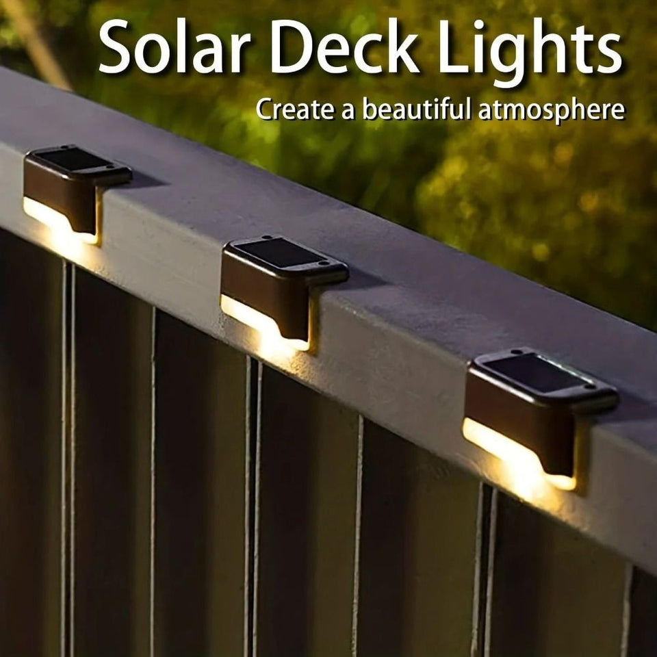 Multifunctional Waterproof LED Solar Step Lamp | Solar Powered Outdoor Fence Light | Garden Pathway And Deck Lighting For Home And Yard Decor