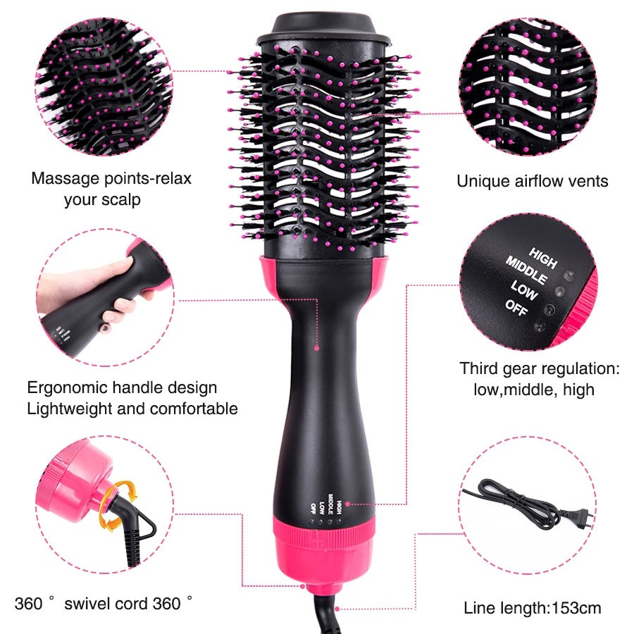 One Step 3 in 1 Hair Dryer and Volumizer / Hot Air Brush - Comb For Drying, Straightening, and Curling